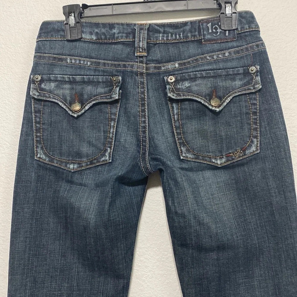 1921 Denim Women's Blue Surplus Bootcut Raw Hem Jeans Size 28/34 - Picture 8 of 12